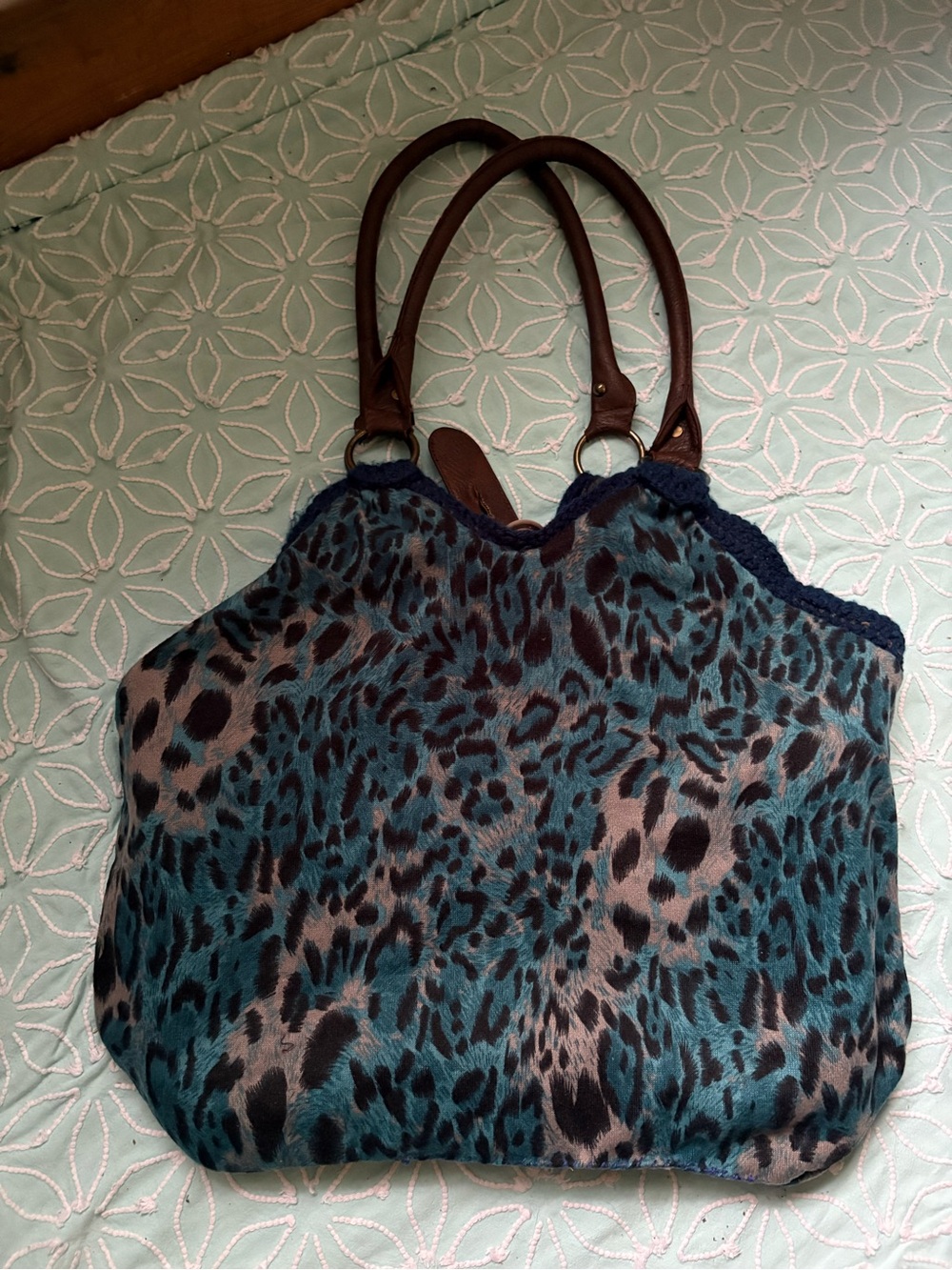 Vintage Afghan Tote Granny Square crochet bag purse - Picture 2 of 5
